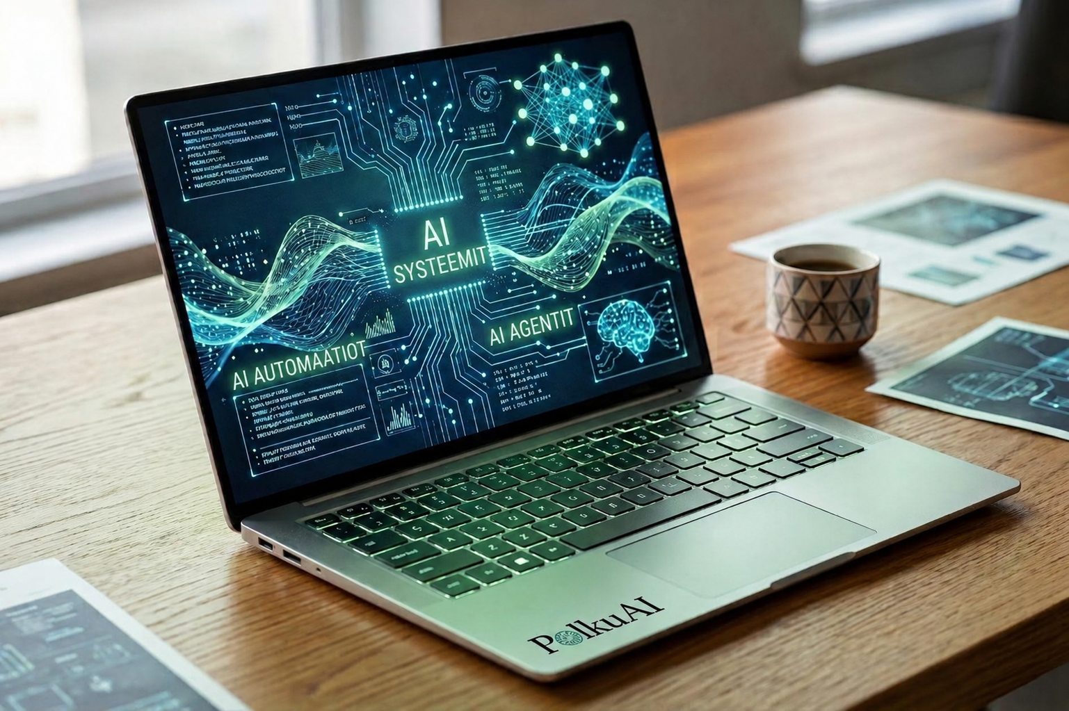 PolkuAI AI-systeemit kannettavalla tietokoneella